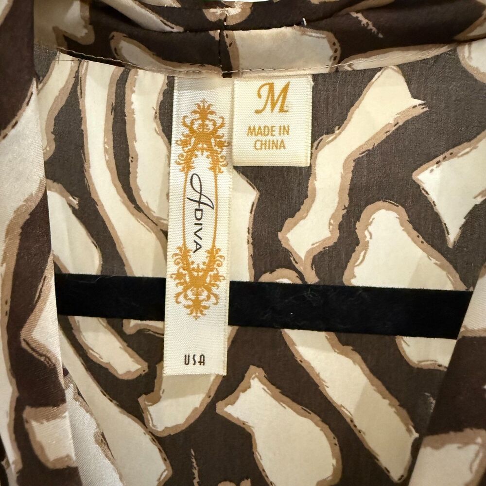 ADiva Size M Animal Print Tie Top Sleeveless Blouse - EUC - Picture 3 of 3